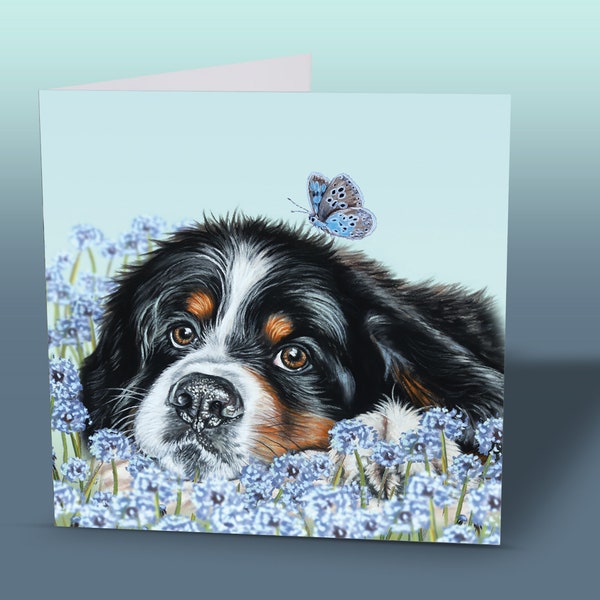 Bernese Mountain Dog Card - Bernese Greeting Card - Bernese Dog Gifts - Dog Greeting Cards - Card Bernese Mountain Dog - Card From Dog