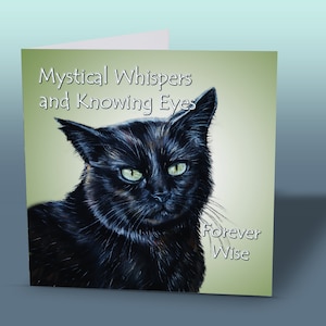 Black Cat Greeting Card - Black Cat Quote Card - Card Black Cat - Lucky Cat Card - Greeting Card Cat - Cat Greeting Card - Black Cat Gifts