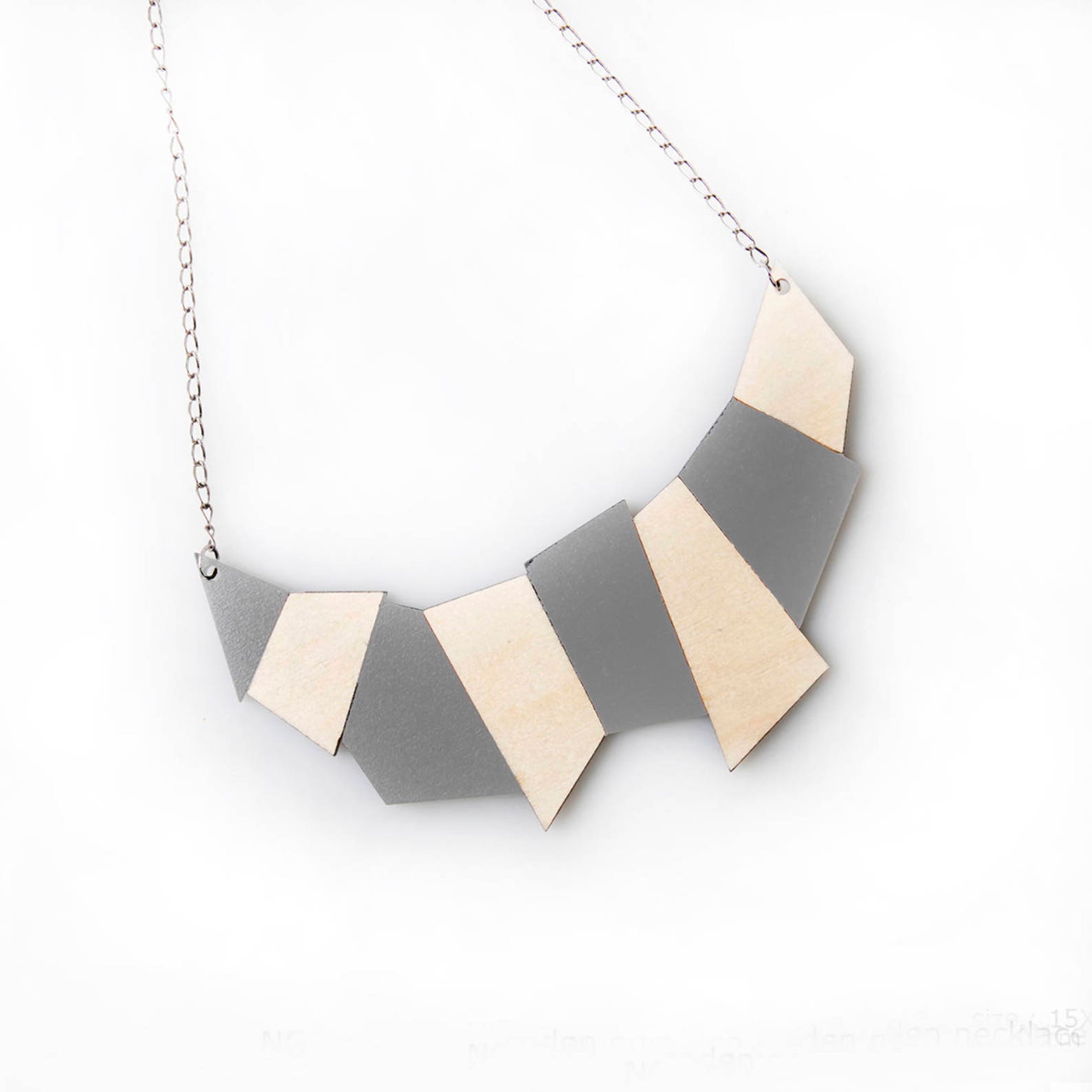 Women Geometric Wooden Weave Necklace 1 main image 0