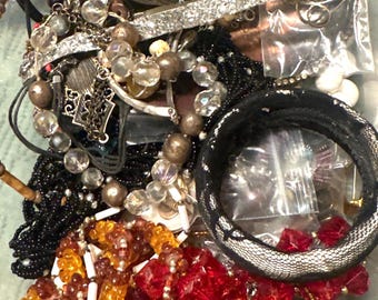 3 LBS of Women’s Wearable mixed Jewelry.  Mostly Vintage and Retro hippie 1960s-1980s