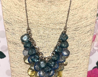 PIER 1 RARE Necklace Bib Statement Ombre Design Pear Shaped 20"