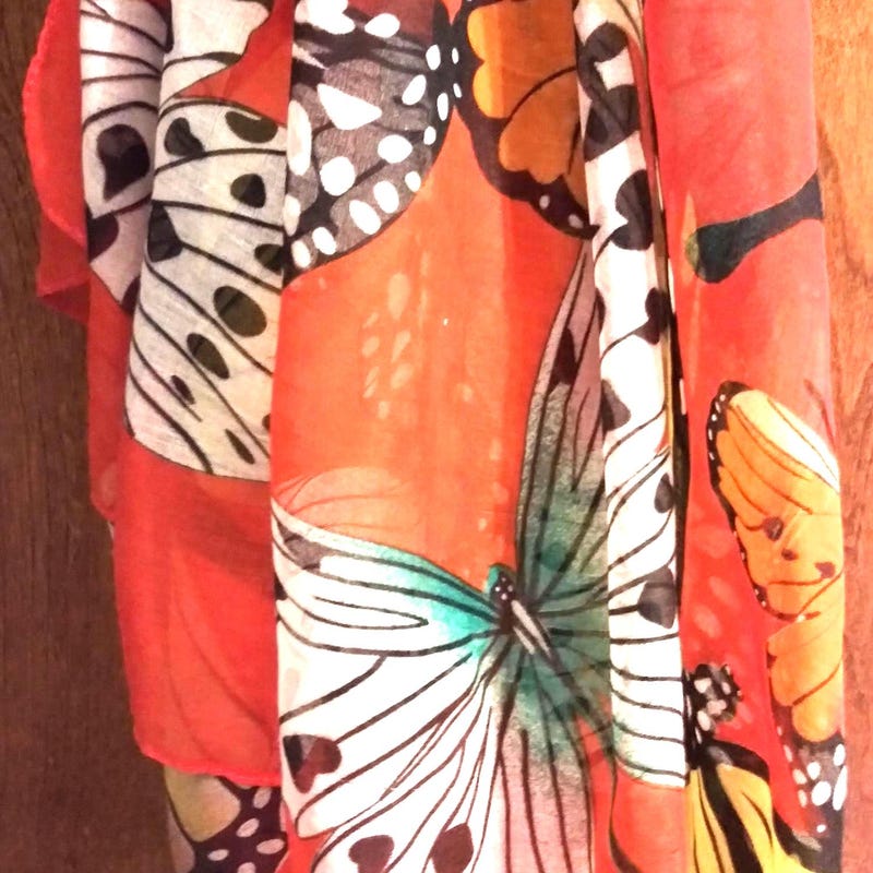 Black Butterfly Embellished Scarf main image 0