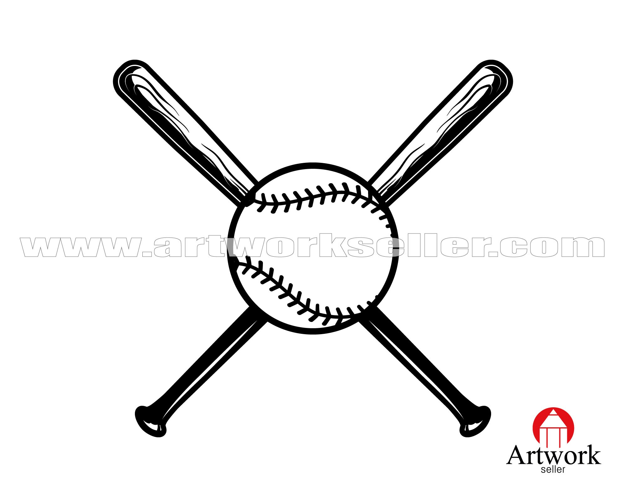 Baseball Crossed Bat With Ball Svg Crossed Bat Ball Baseball Etsy