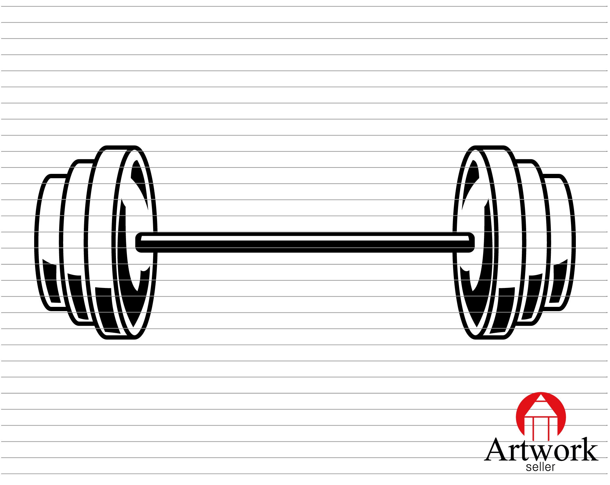 Bodybuilding Logo Barbell Bar Weightlifting Fitness Workout Etsy
