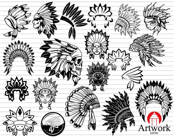Download HEADDRESS SVG indian svg indian headdress tribal svg | Etsy