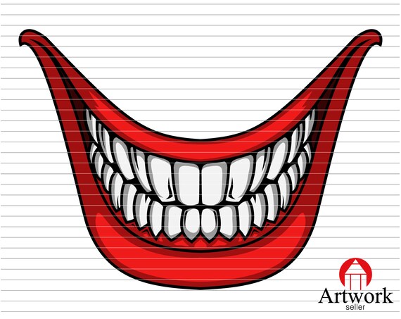 Download Joker Smile Svg Clown Laughing Evil Mask Funny Mouth Grinning Etsy