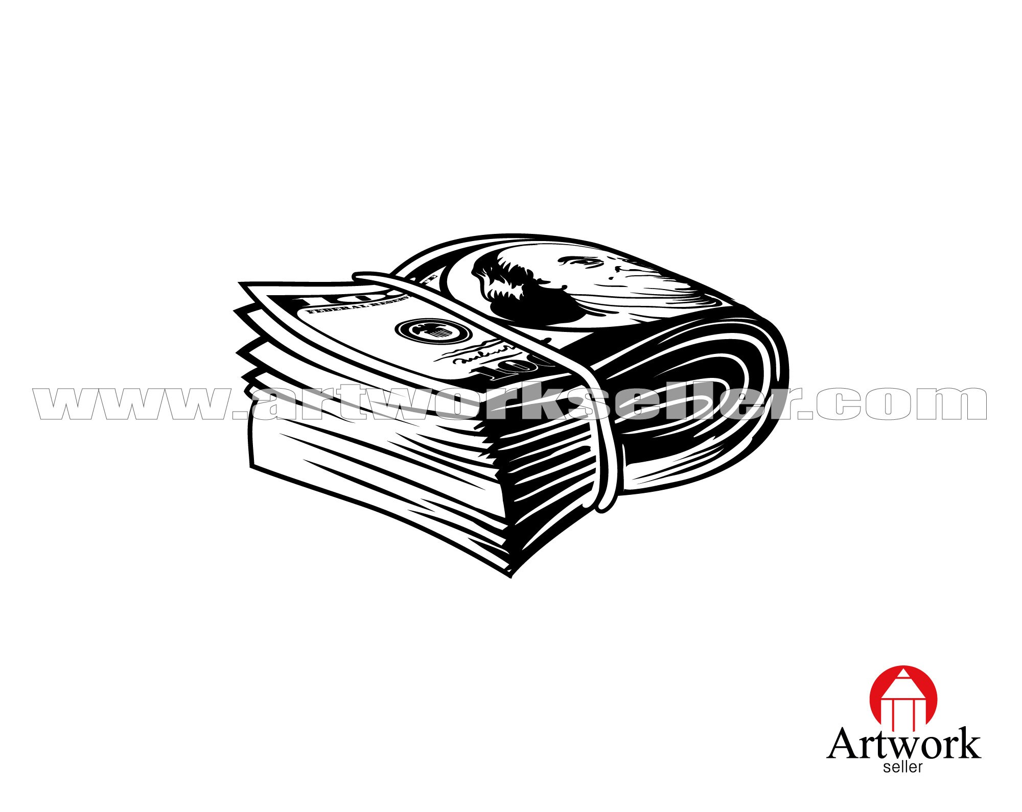 Download Money Svg Cash Stack Rubber Band Stack 100 Dollar Folded Etsy