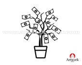 MONEY SVG cash stack plant money cash Currency svg bonsai money Business Clipart Vector Cricut Cut Cutting, eps, dxf, png, cut file