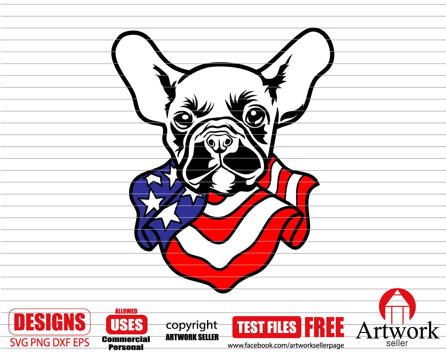Download French Bulldog Svg French Bulldog With Bandana Svg French Etsy