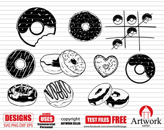 Donuts Svg Donut Svg Donut Clipart Food Svg Food Clipart Etsy
