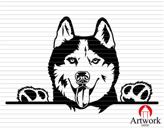 Download Husky Svg Husky Dog Clipart Peeking Dog Face Clipart Vector Etsy