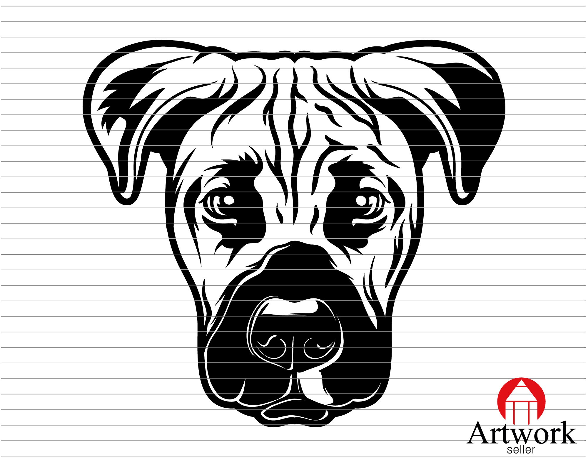 BOXER SVG boxer dog svg dogs animal pet dog boxer head | Etsy