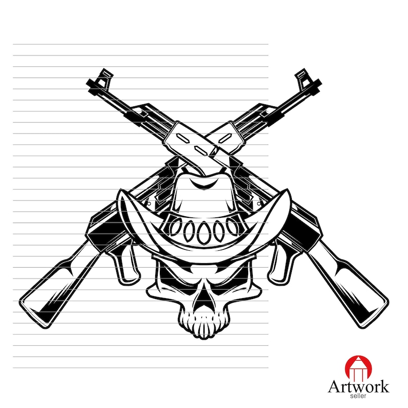 Download AK-47 SVG gun vector AK47 crossed rifle svg army cricut ...