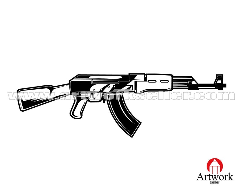 Download AK-47 SVG gun vector AK47 crossed rifle svg army cricut files | Etsy
