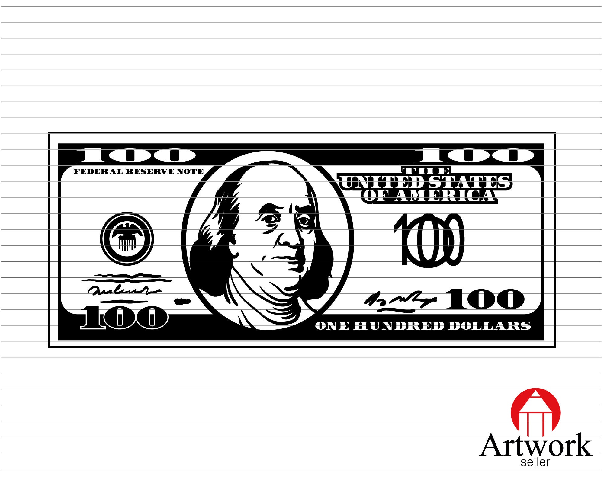 MONEY SVG Cash Stack 100 Dollar Svg Bills Currency Svg Etsy