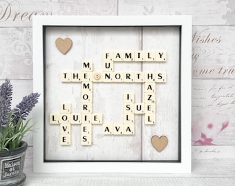 Personalised Scrabble Tile Frame: Family Name Art UK