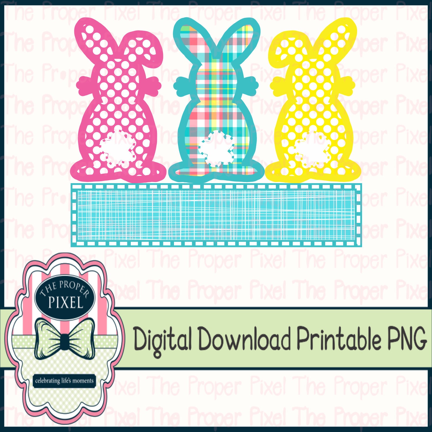 Download Easter Sublimation design Easter Bunny Trio clipart PNG | Etsy