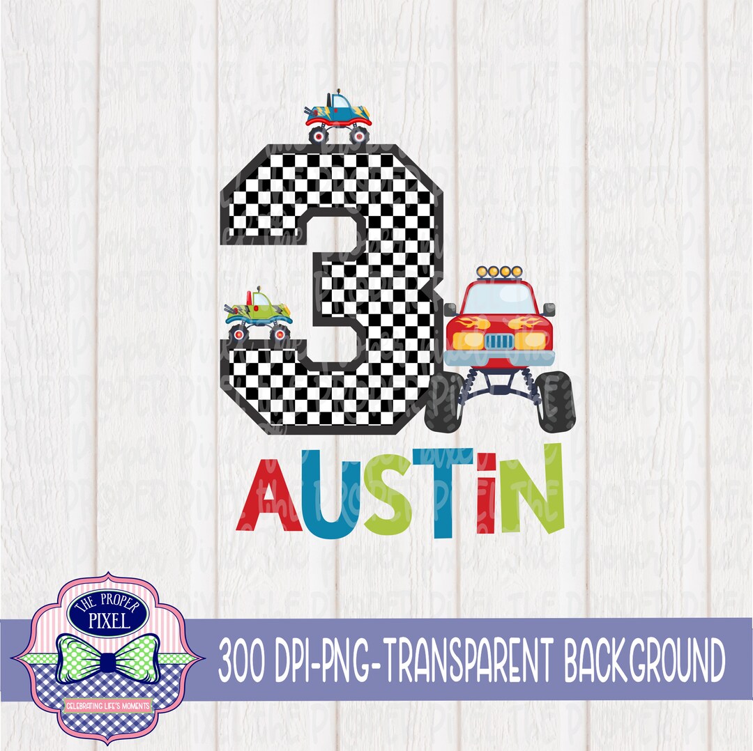 Monster Truck Birthday Design Third Birthday Truck Birthday - Etsy