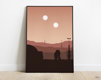 Affiche Tatooine | Star Wars | Film | Décoration geek | Posters