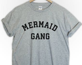 Mermaid Gang tshirt shirt tee top fashion style blogger tumblr funny cute girls hipster palm tree ocean