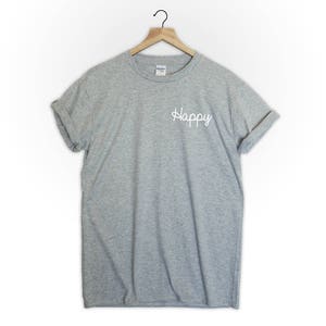 happy pocket tshirt shirt top tee quote text slogan emotions love christmas gift tumblr men tumblr women graphic funny cute bliss happiness image 6