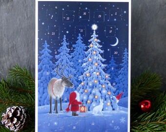 Advent Calendar Greeting Card by Eva Melhuish 'Forest Lights'