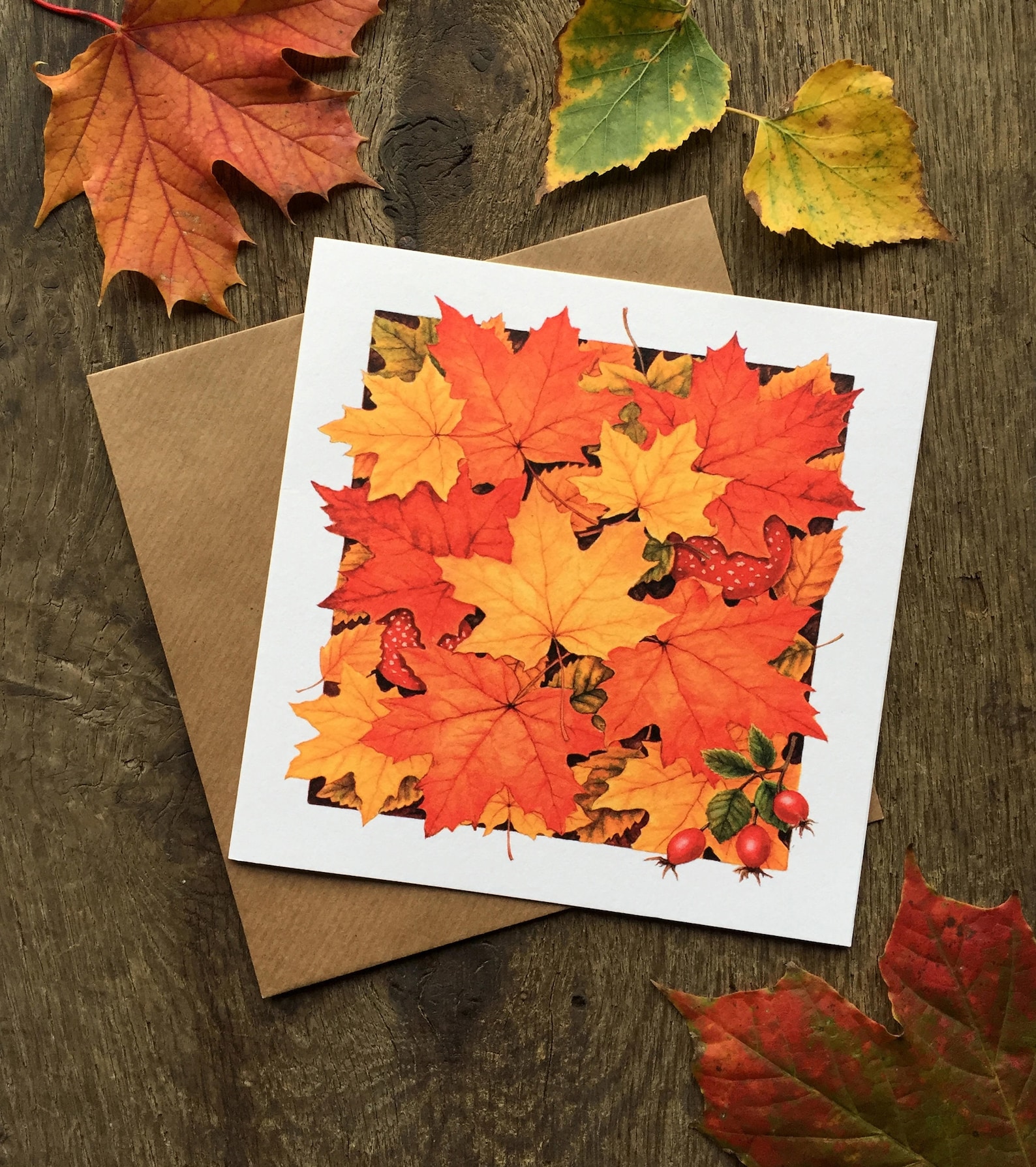 Autumn Leaves Greeting Card by Eva Melhuish - Etsy