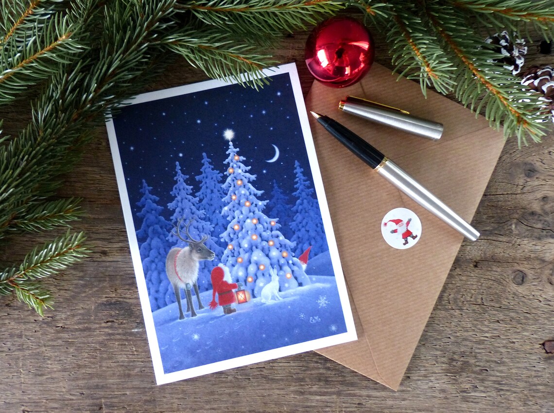 Skandinavische Weihnachtskarten von Eva Melhuish Packung mit 5 Etsy