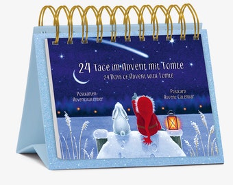 Kerstkaart adventskalendercollectie met 24 ontwerpen