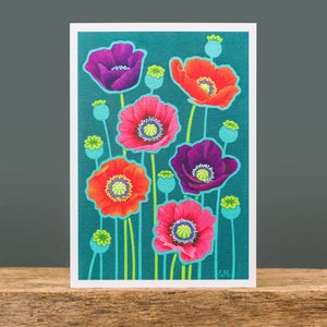 Poppies moderne Luxus Grußkarte von Eva Melhuish
