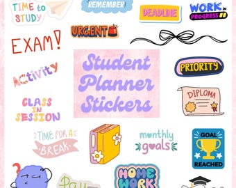 GoodNotes Student Planner Stickers | Pre-Cut Digital School Stickers (PNG)