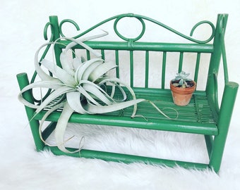Vintage Rattan Plant Jewelry Shelf // Boho Decor // Bohemian Shelves