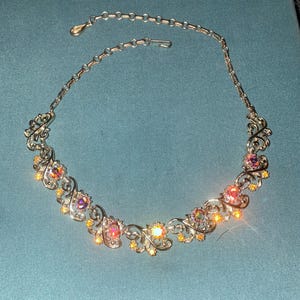 Vintage Rhinestone signed CORO Choker Adjustable Necklace