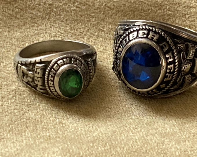 Vintage Lot of 2 School Class Rings 1984 & 1981 Mens Women's With ...