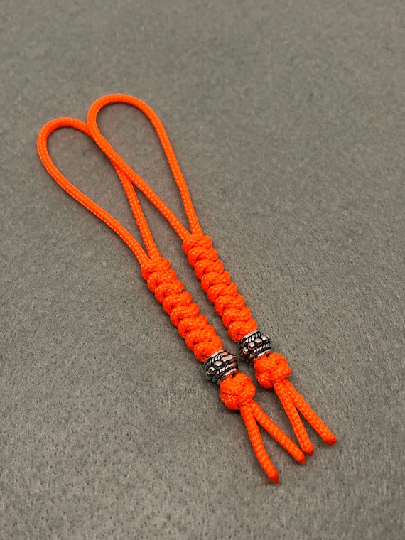 95 Paracord Micro Knife Lanyard 2pk, Orange Cord Snake Knot With
