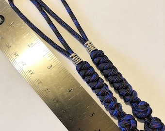 550 Paracord Snake Knot Knife Lanyard 2 pk Oil Slick Cord with Bead
