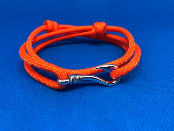550 Paracord Adjustable Hook Bracelet Orange