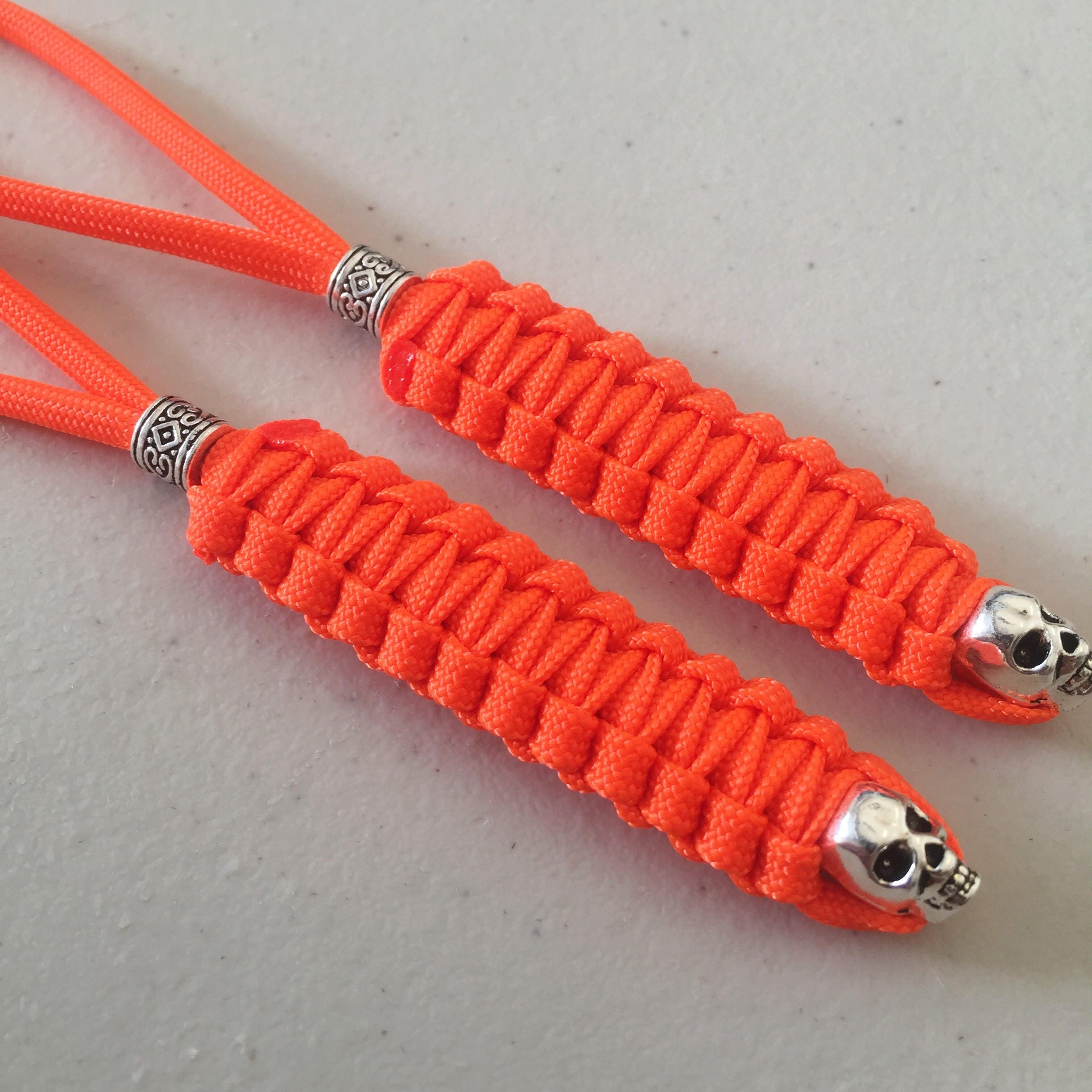 550 Paracord Knife Lanyard 2pk Gutted Orange Metal Skull and Etsy
