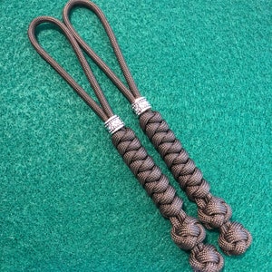 550 Paracord Lanyard 2pk, Acid Brown & Metal Bead