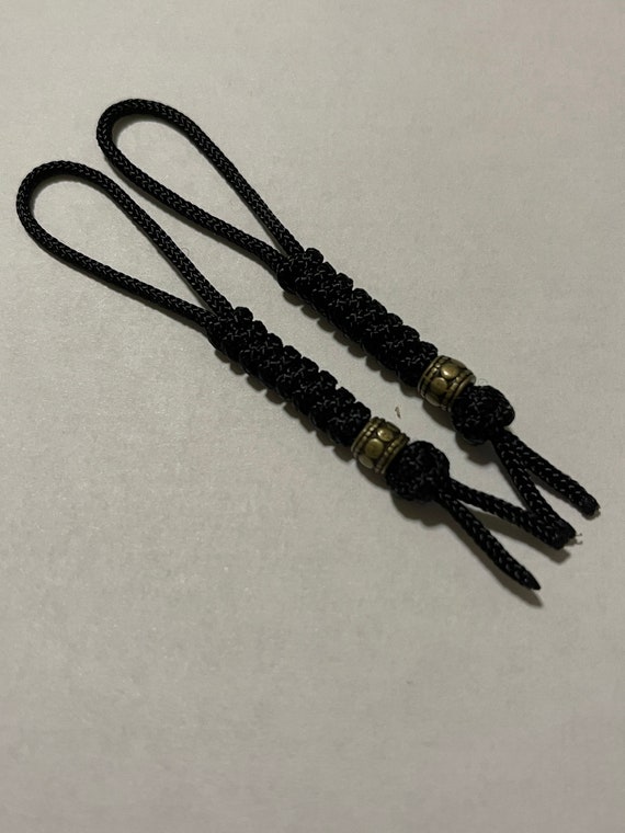 95 Paracord Micro Knife Lanyard 2pk, Black Cord Snake Knot With