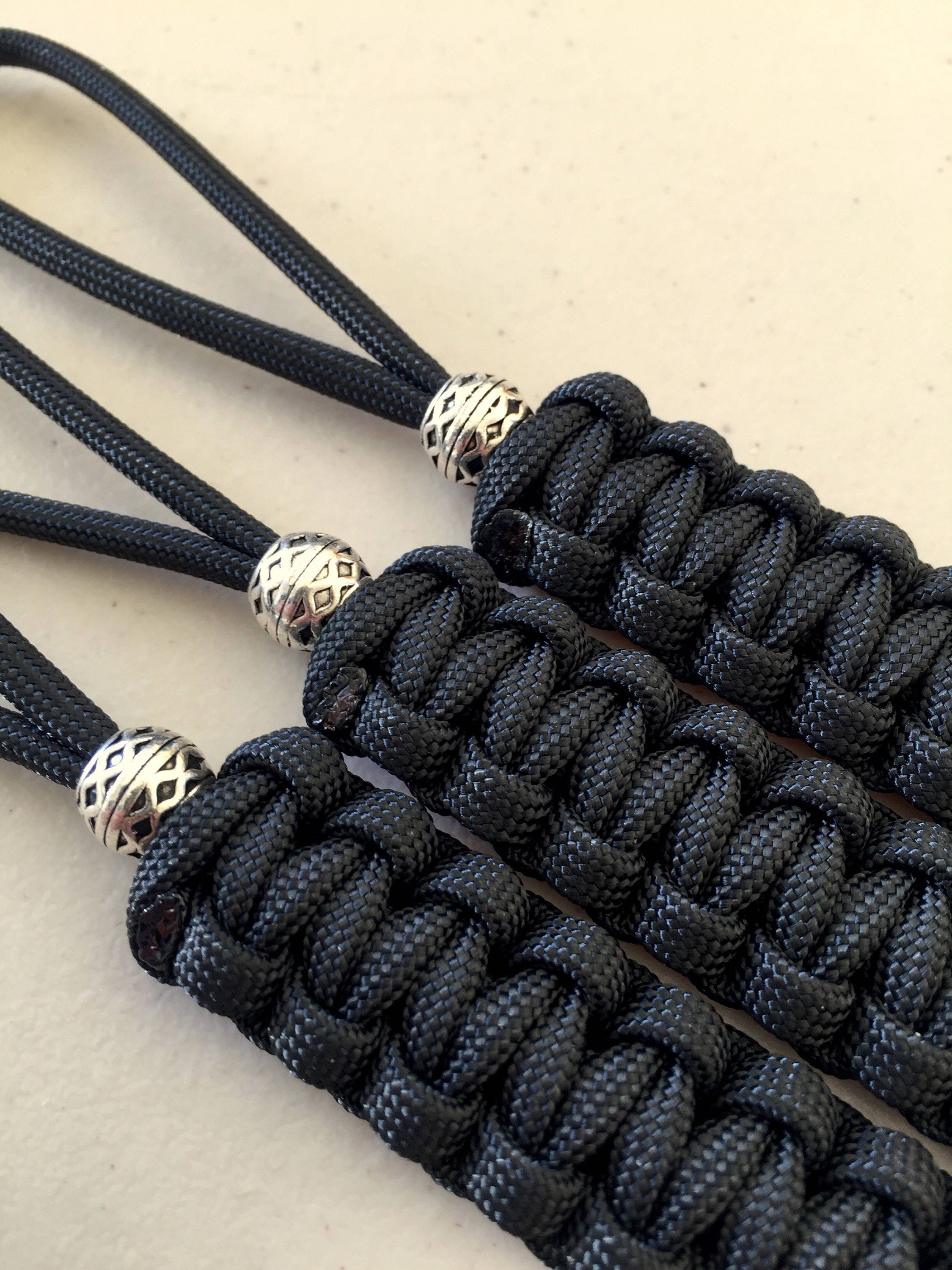 550 Paracord Knife Lanyard 3pk Jet Black Etsy