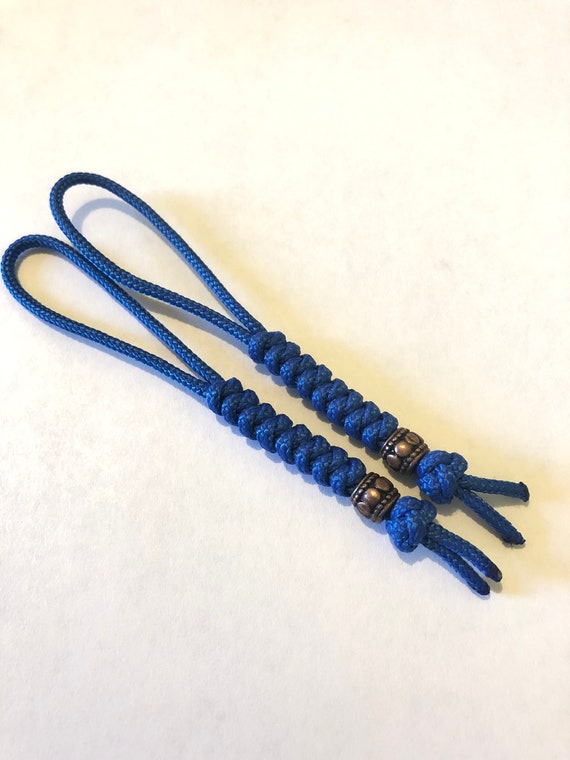 95 Paracord Micro Knife Lanyard 2pk, Blue Cord Snake Knot With