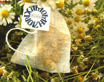 Chamomile pyramids - 12 or 24 herb pyramids box - dried camomile, Greek herbal tea, handpicked flowers, organic, relaxing calming infusion