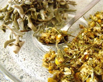 Chamomile & Sage pyramids - 12 or 24 herb pyramids box - dried camomile with sage, Greek herbal tea, handpicked flowers, herb infusion