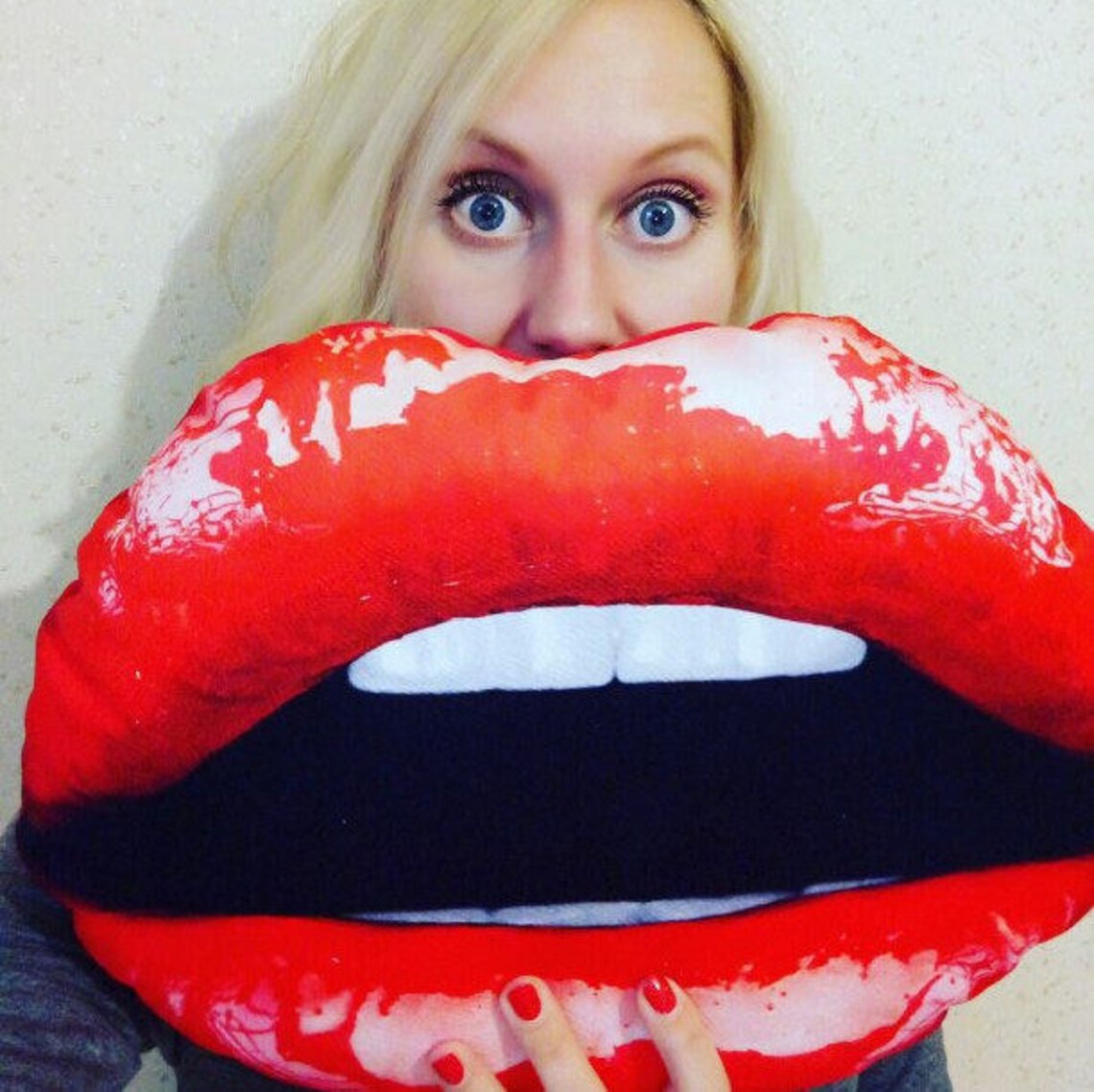 Lover Gift. Kiss. Lips. Pillow Lips. RED LIPS Etsy