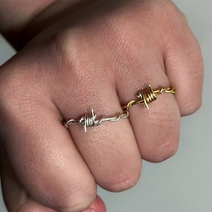 Alternative Barbed Wire Ring, Punk, Gothic, Spike, Grunge, Metal, Biker, Heavy Metal, Rock Jewelry, Alt Jewellery, Steampunk, Edgy, Thin
