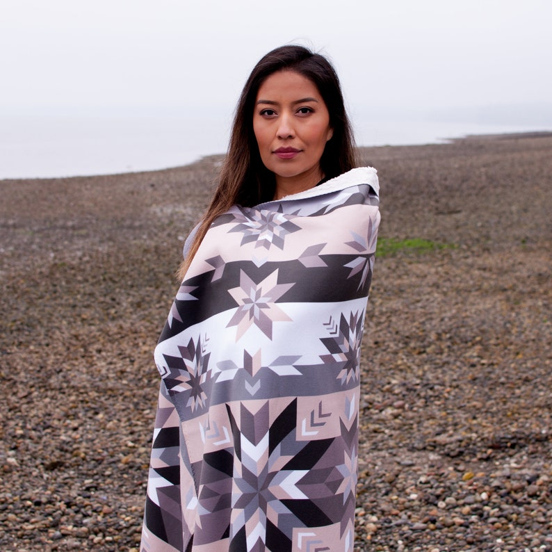 Authentic Native American Blanket fleece sherpa woodland Etsy