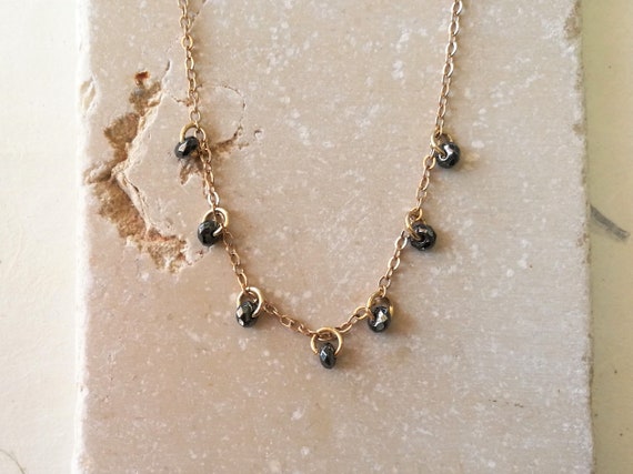 Minimalist short beaded necklace Gold beads necklace for women Gold bohemian everyday dainty necklace. Simple delicate jewelry