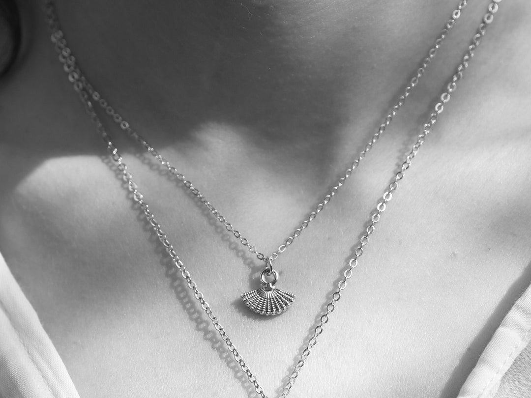 Minimal Boho Necklace. Fan Necklace. Silver Choker. Simple Etsy