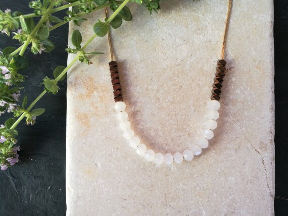 Minimalist short beaded necklace Gold beads necklace for women Gold bohemian everyday dainty necklace. Simple delicate jewelry